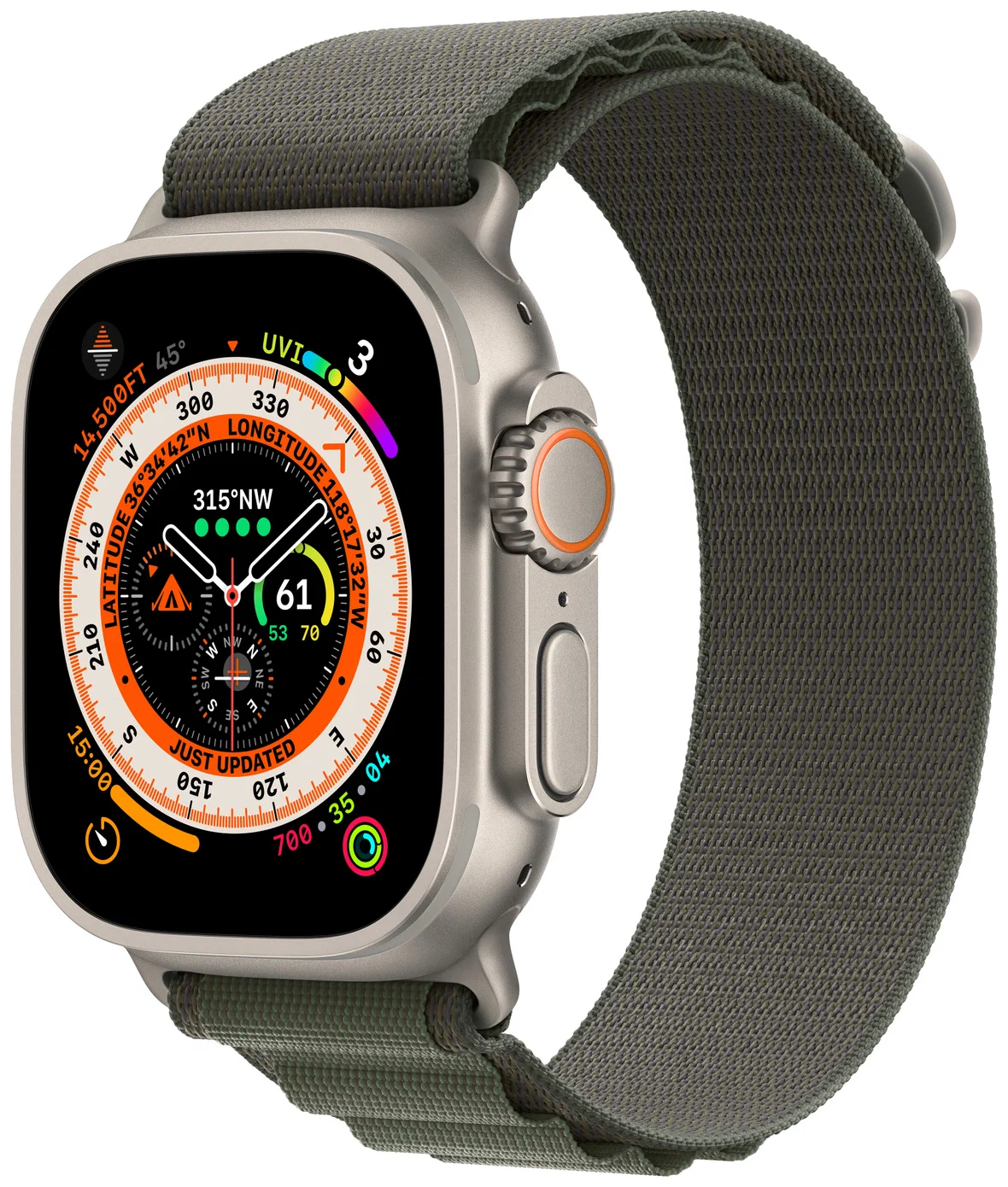 Смарт-часы Apple Watch Ultra GPS+Cellular 49mm Titanium Case with Starlight Green Loop (EU) в Челябинске купить по недорогим ценам с доставкой